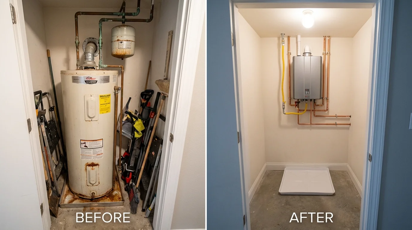 Tank water heater versus wall-mounted tankless unit comparison for Lambert, MS homeowners