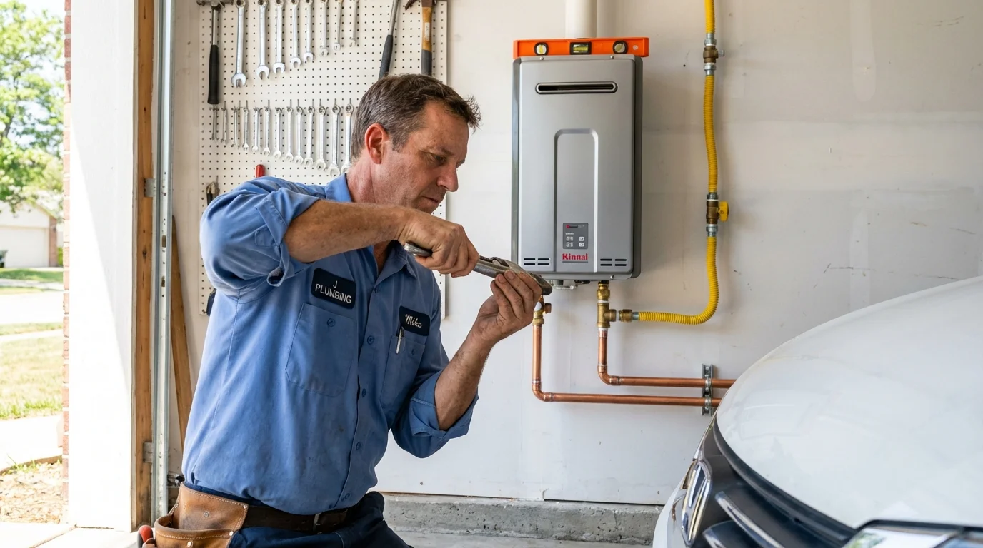 Tankless water heater installation by a Johns Plumbing LLC plumber in Lambert